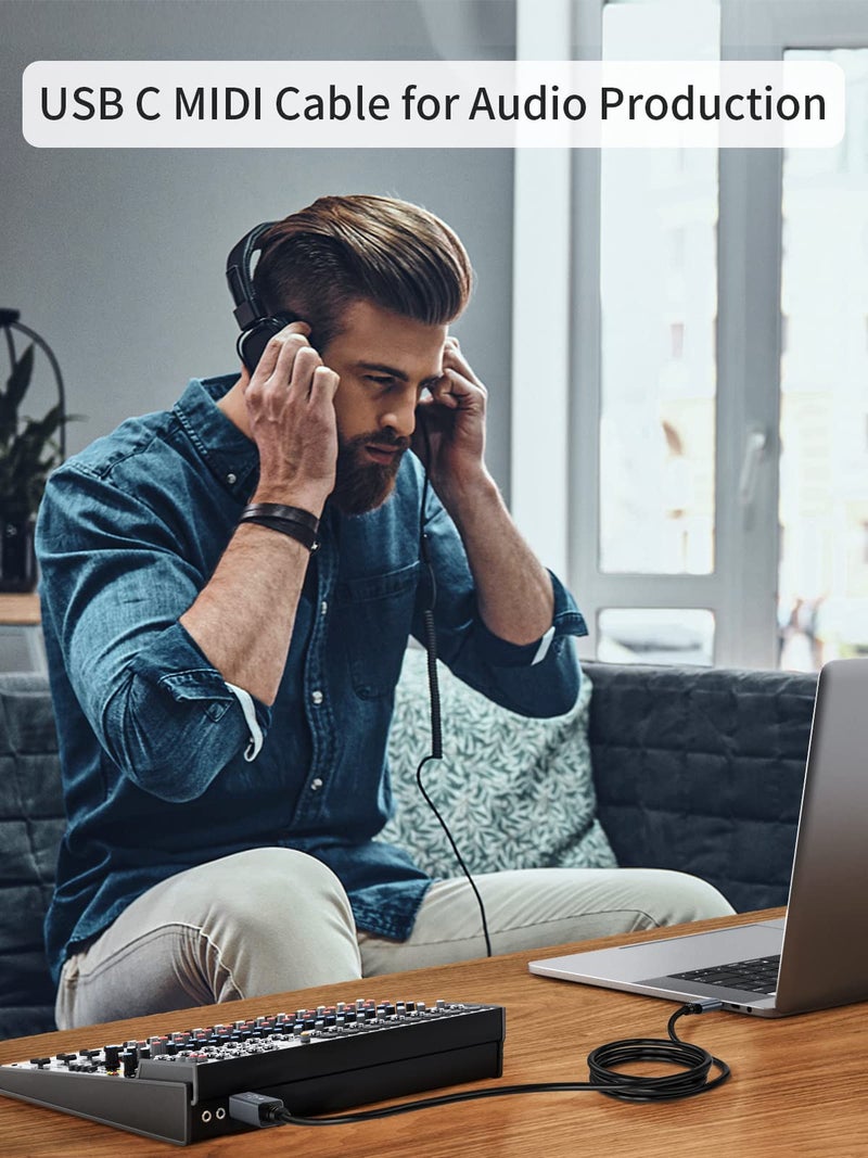 CableCreation USB B to USB C Printer Cable 10FT, USB-C to USB B Printer Cord for MacBook Pro, Air, MIDI Cable for Yamaha Casio Digital Piano MIDI Controller DJ Controller, 3M Space Grey - Image 3